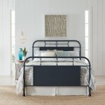 Lee Queen Navy Metal Bed