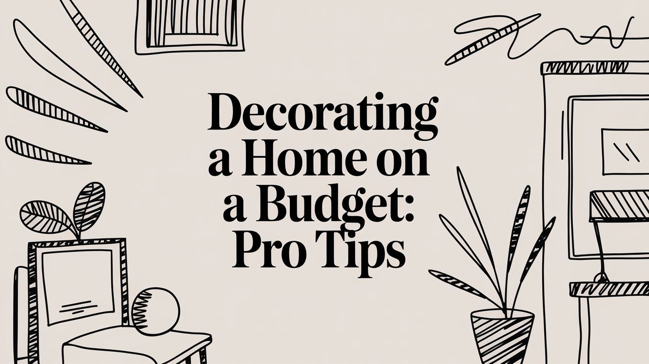 Budget home decorating tips with doodle graphics