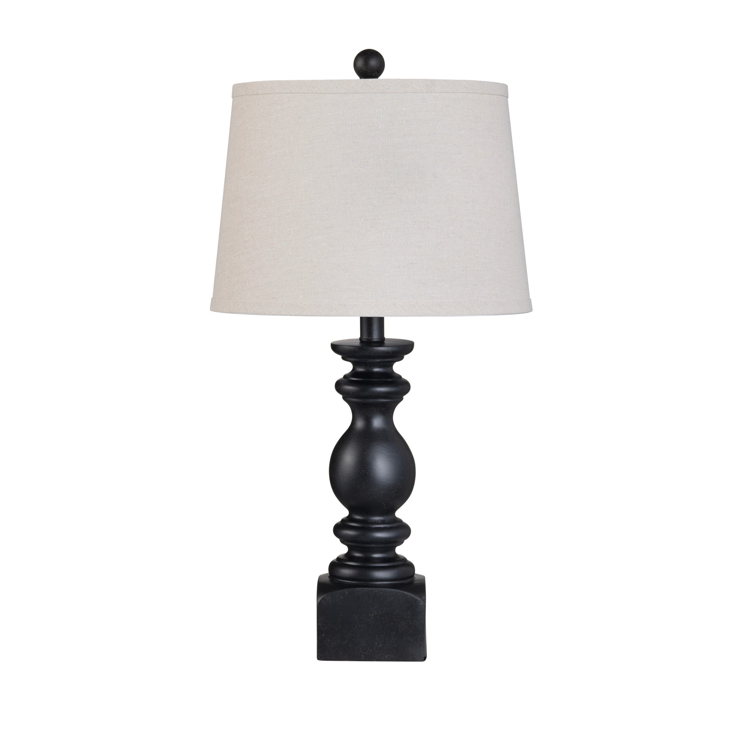537e947e44b86a6d67c559012e5441b1 Set of 2 Black Resin Table Lamp with Shade - Image 1