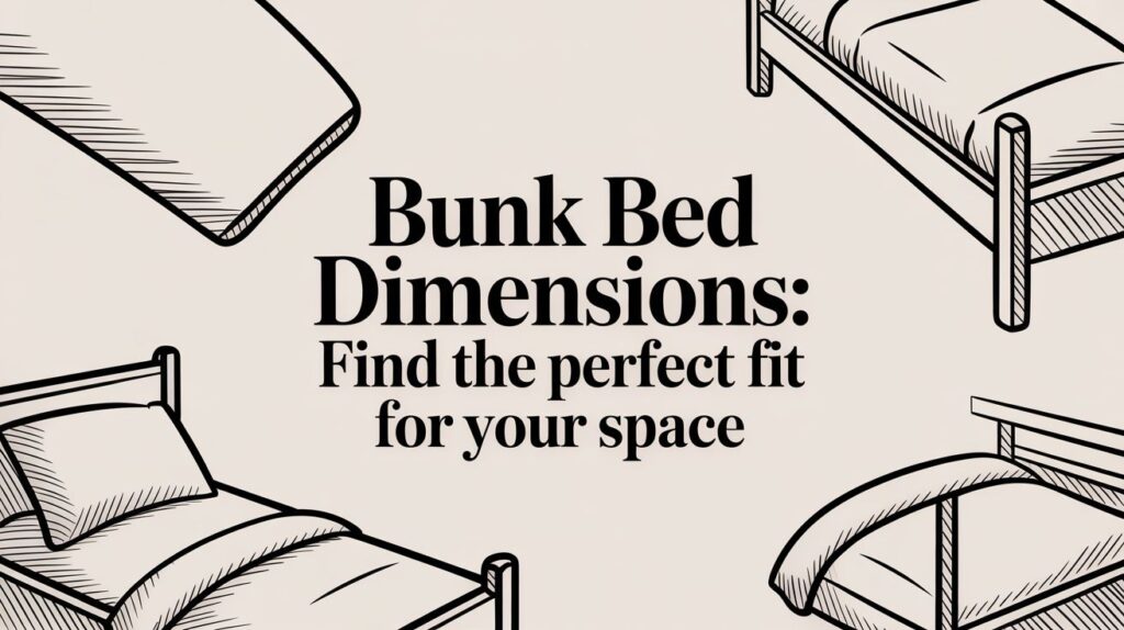 Illustration of bunk bed design and dimensions.