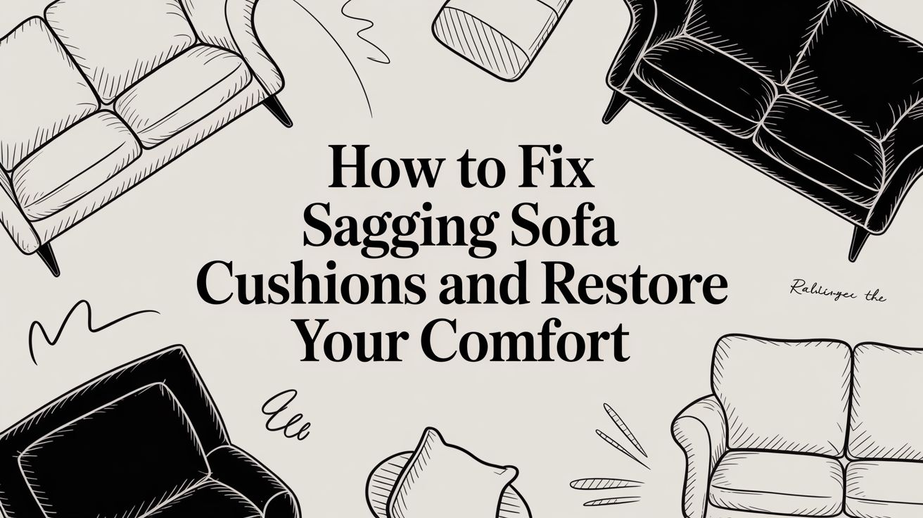 Guide to fix and restore sagging sofa cushions.