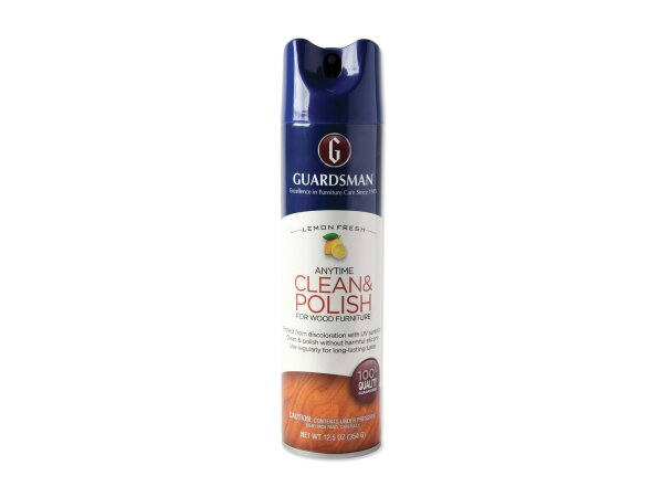 Guardsman wood furniture polish spray, lemon fresh.