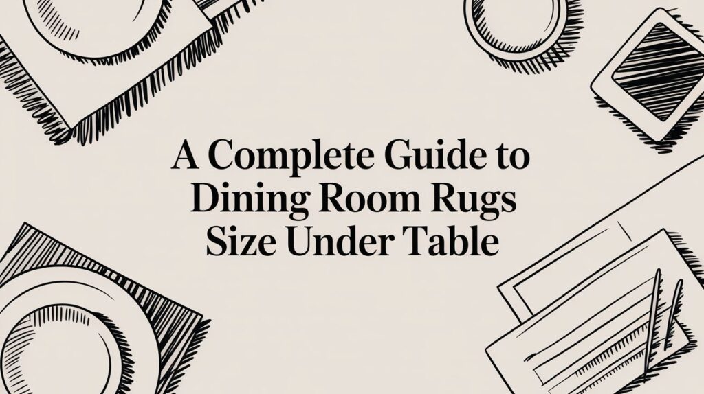 Guide to dining room rug sizes under tables.