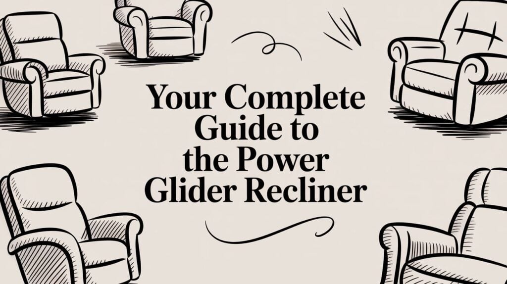 Power glider recliner guide with illustrated chairs