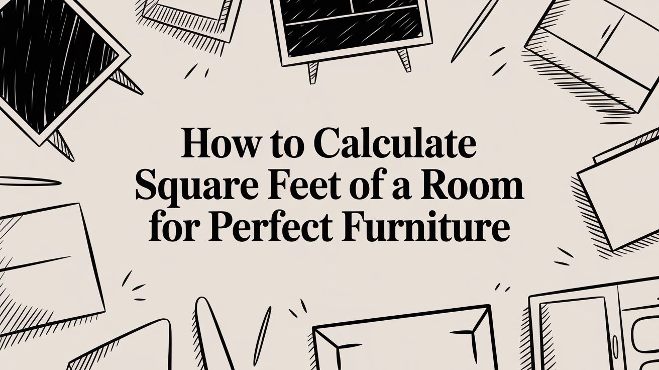 Room square feet calculation guide illustration