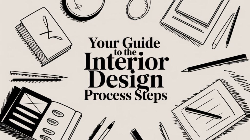 Interior design process guide illustration