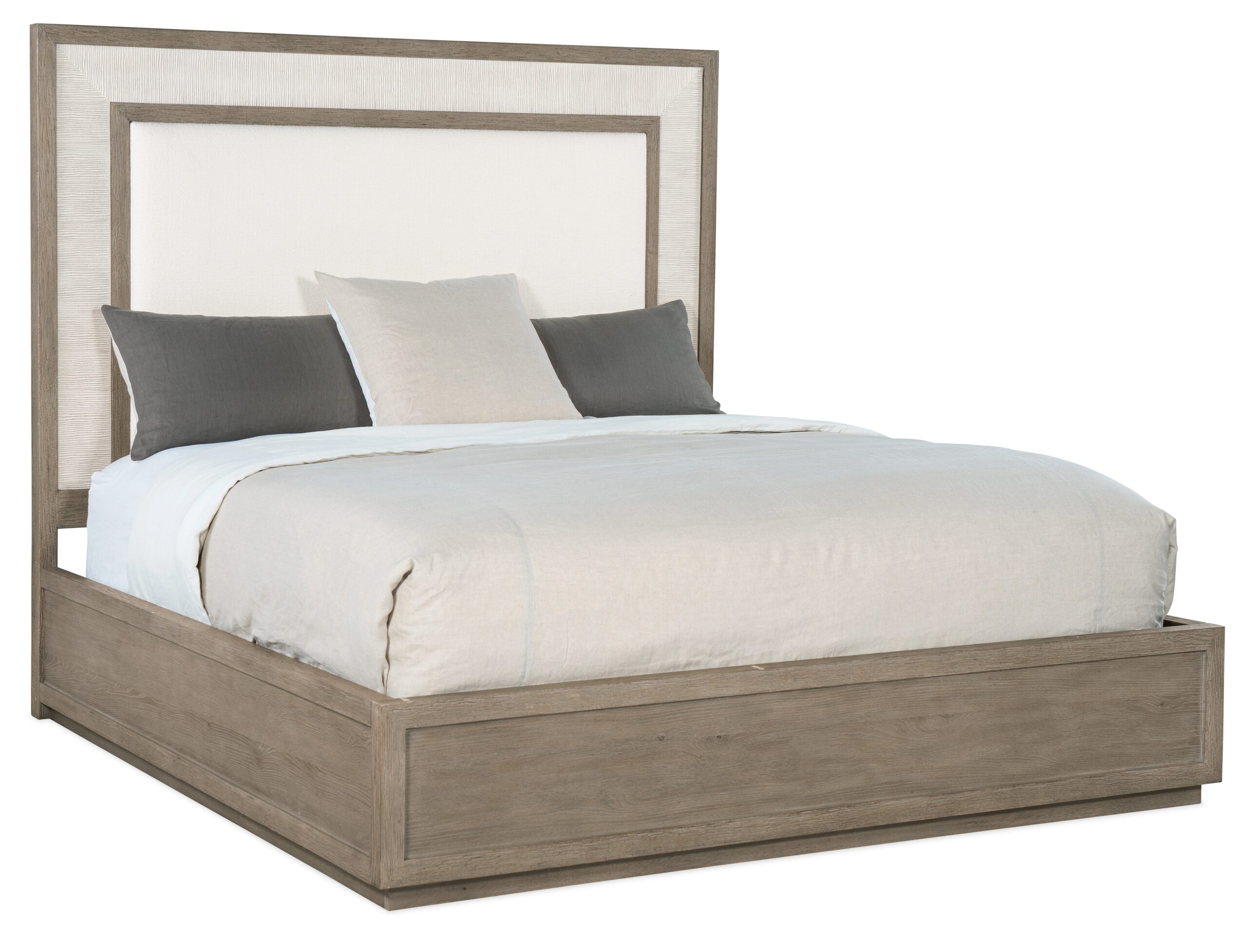 7dc647070a2060e5bff81588aef2719d Serenity Rookery Queen Upholstered Panel Bed - Image 1