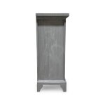 Distressed gray wooden pedestal stand