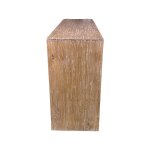 Weathered wooden fence post with beveled top
