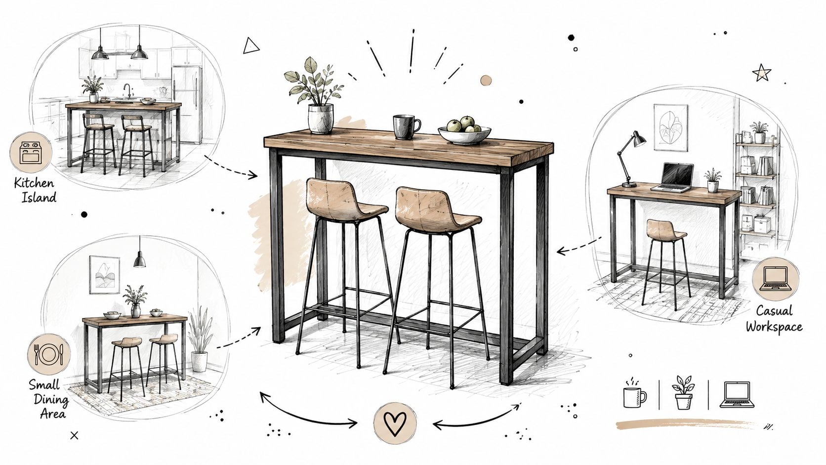Styling and Placing Your Bar Table at Home